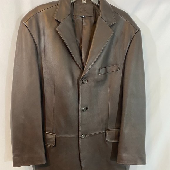 SOLD Stafford Brown Leather Blazer Jacket Vintage Mint Condition Men's - Picture 10 of 13
